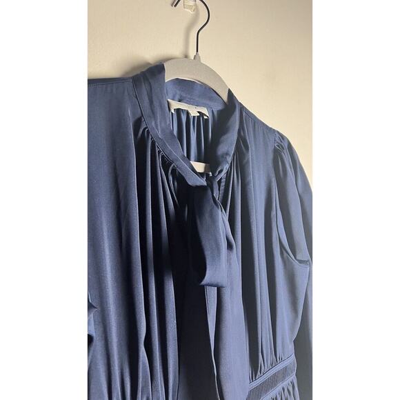 Andrea’s Lookbook X Joe’s Jeans Navy Elle Blouson MIDI Dress Sz Medium - Picture 8 of 14